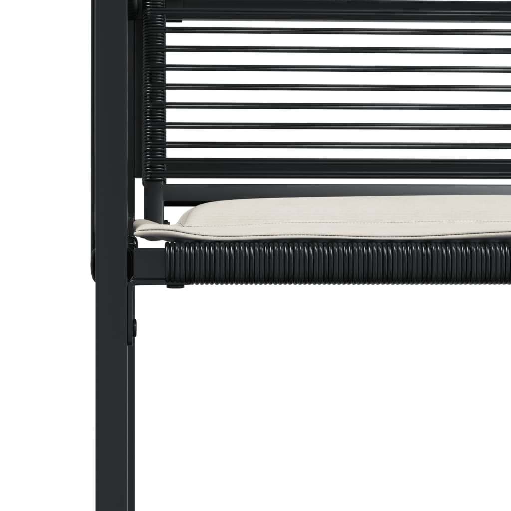 Garden Chairs With Cushions 4 Pcs Black Poly Rattan