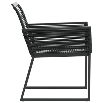 Garden Chairs 4 Pcs Black Poly Rattan
