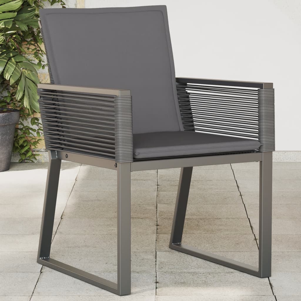 Garden Chairs With Cushions 4 Pcs Black Poly Rattan
