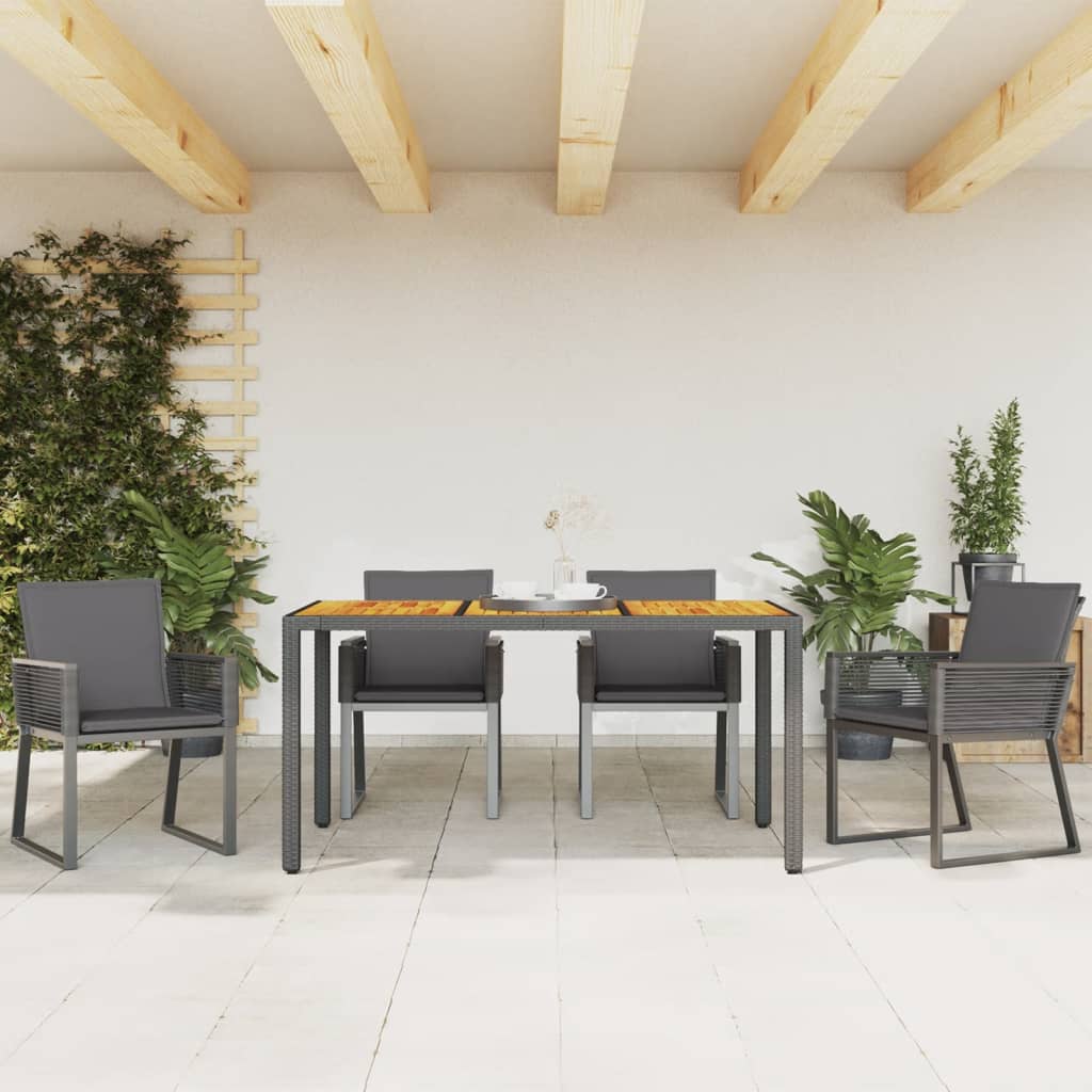 Garden Chairs With Cushions 4 Pcs Black Poly Rattan