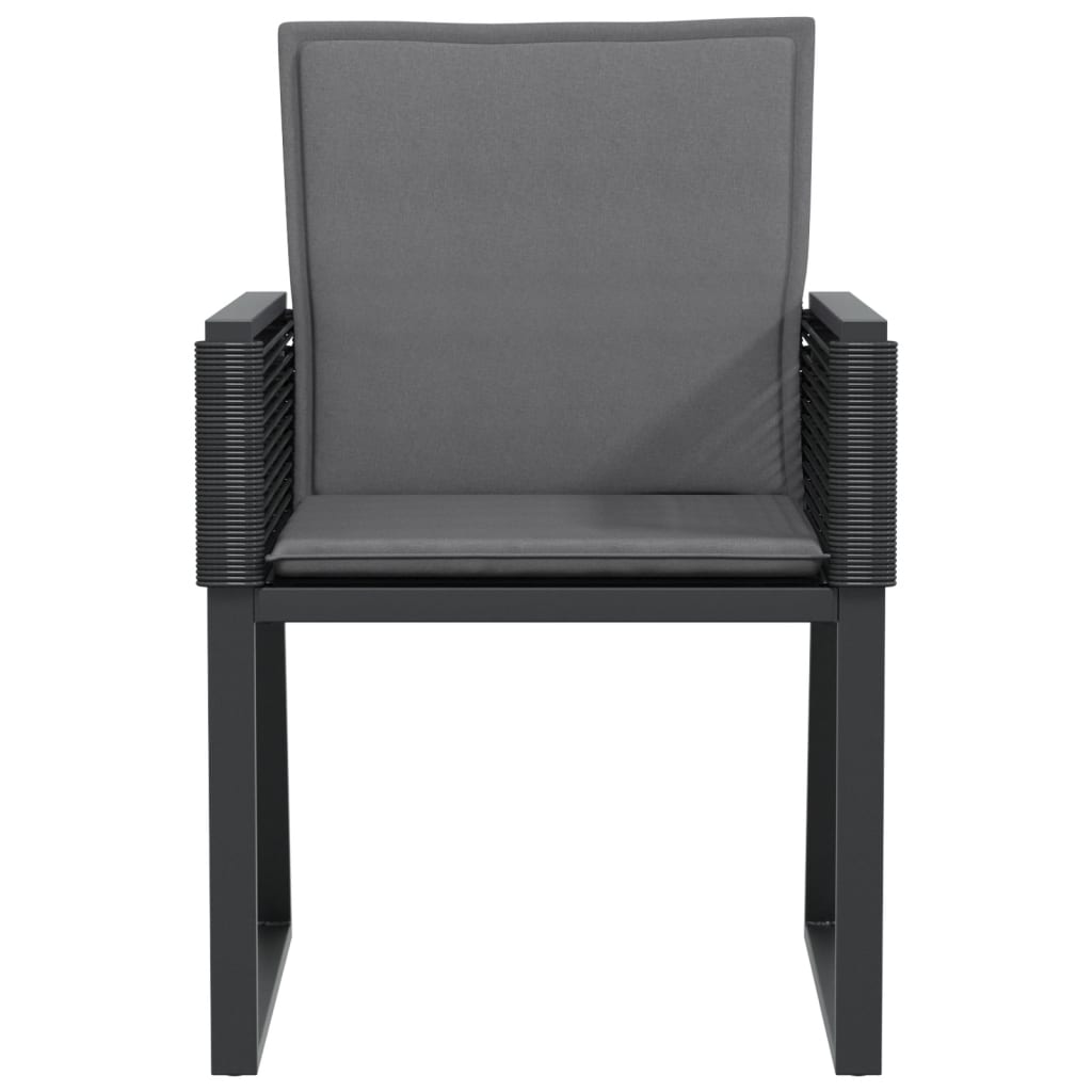 Garden Chairs With Cushions 4 Pcs Black Poly Rattan