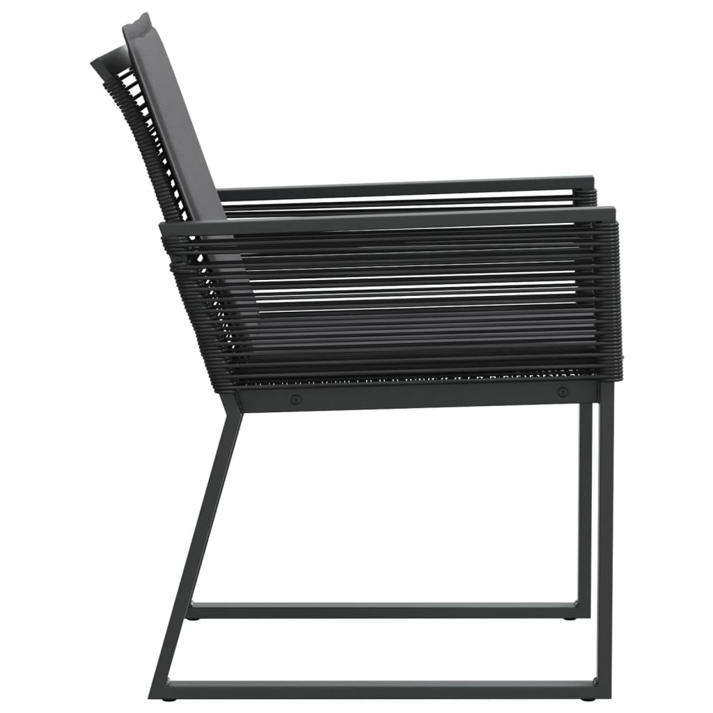 Garden Chairs With Cushions 4 Pcs Black Poly Rattan