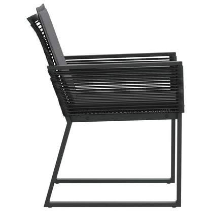Garden Chairs With Cushions 4 Pcs Black Poly Rattan