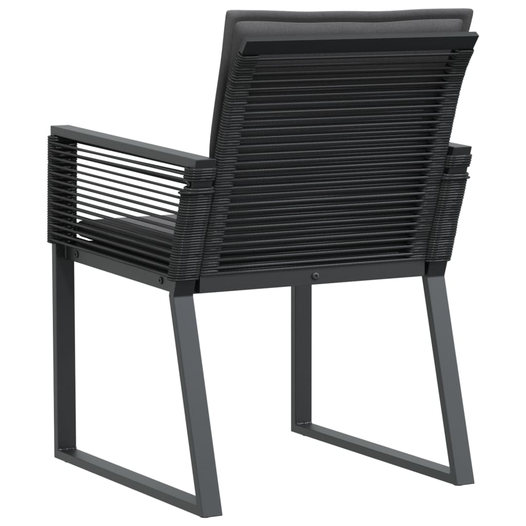Garden Chairs With Cushions 4 Pcs Black Poly Rattan