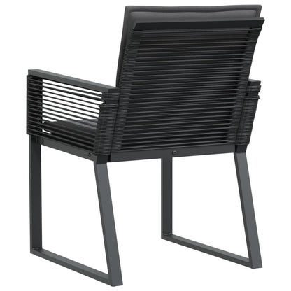 Garden Chairs With Cushions 4 Pcs Black Poly Rattan