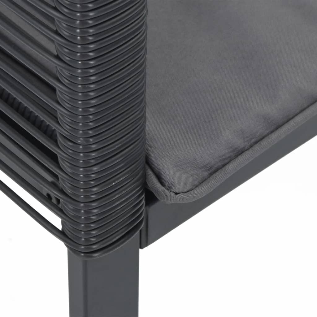 Garden Chairs With Cushions 4 Pcs Black Poly Rattan