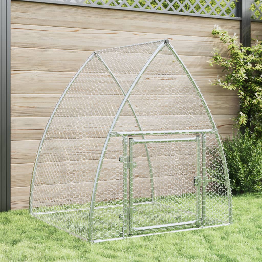 Rabbit Hutch Silver 600X105X120 Cm Galvanised Steel