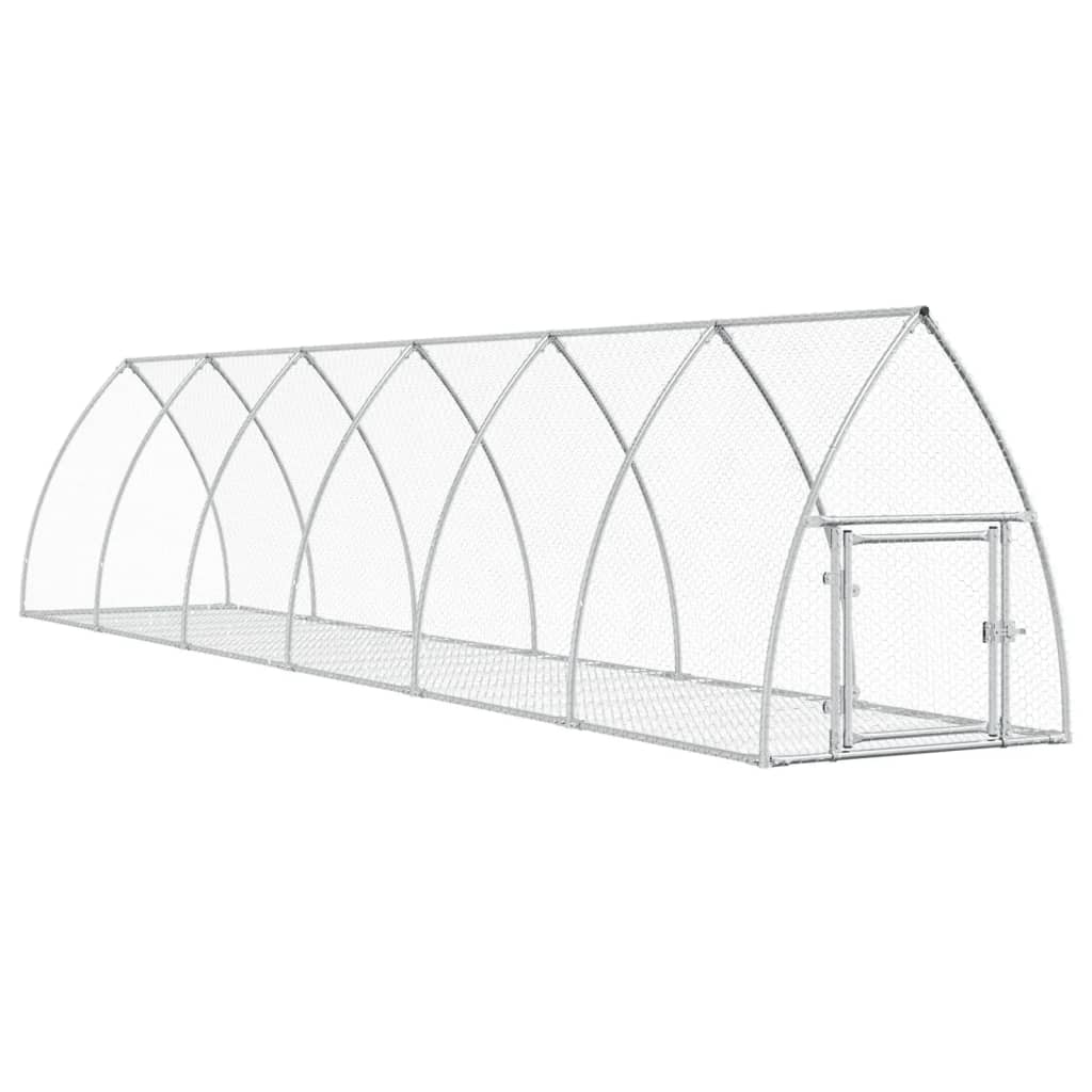 Rabbit Hutch Silver 600X105X120 Cm Galvanised Steel