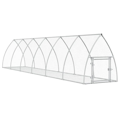 Rabbit Hutch Silver 600X105X120 Cm Galvanised Steel