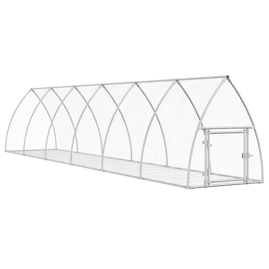 Rabbit Hutch Silver 600X105X120 Cm Galvanised Steel