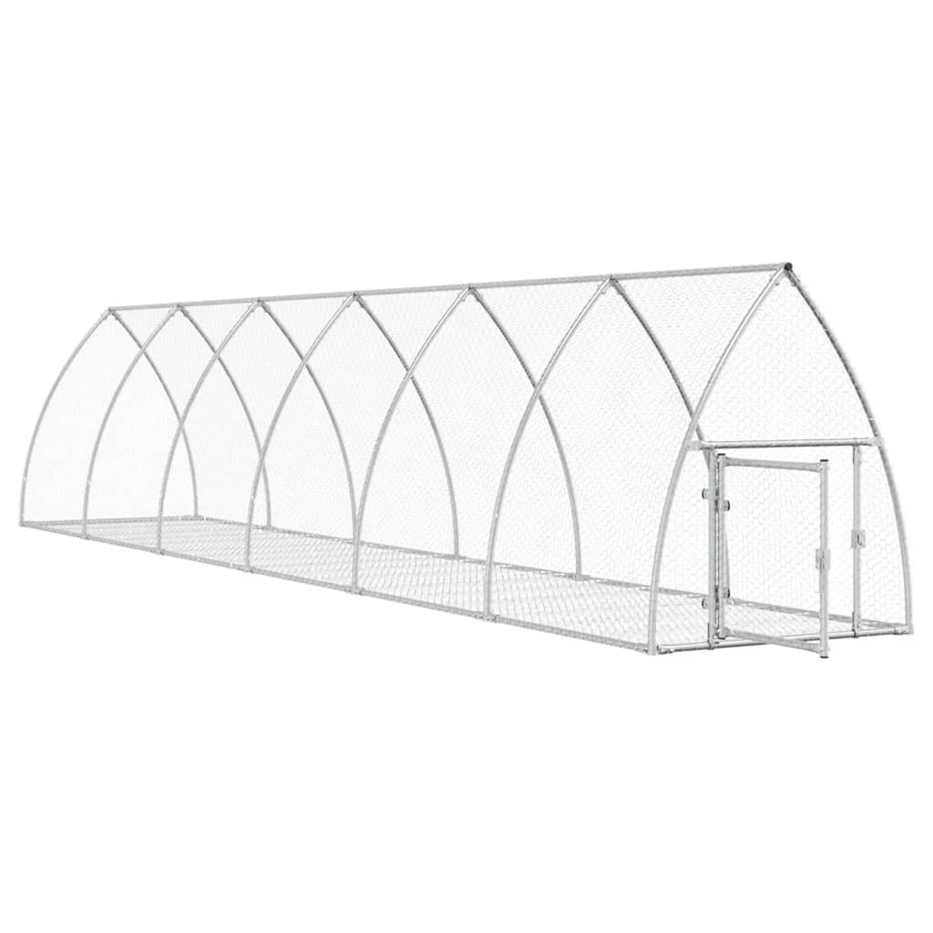 Rabbit Hutch Silver 600X105X120 Cm Galvanised Steel