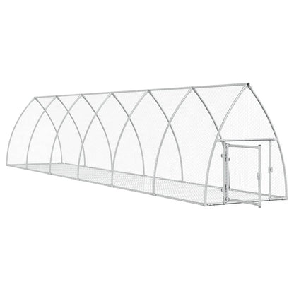 Rabbit Hutch Silver 600X105X120 Cm Galvanised Steel