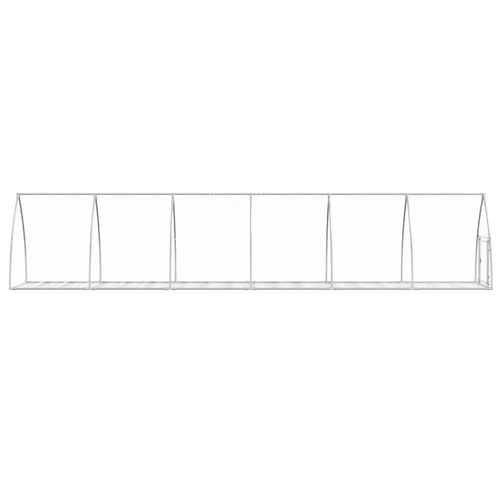 Rabbit Hutch Silver 600X105X120 Cm Galvanised Steel