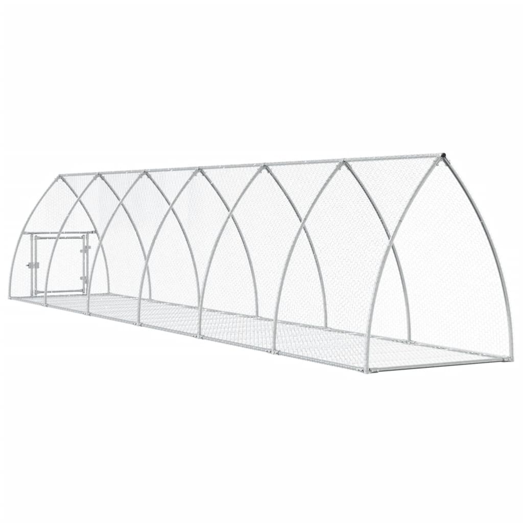 Rabbit Hutch Silver 600X105X120 Cm Galvanised Steel
