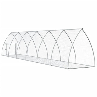 Rabbit Hutch Silver 600X105X120 Cm Galvanised Steel