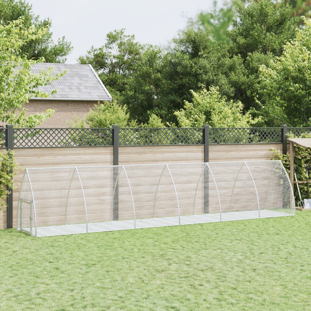 Rabbit Hutch Silver 600X105X120 Cm Galvanised Steel