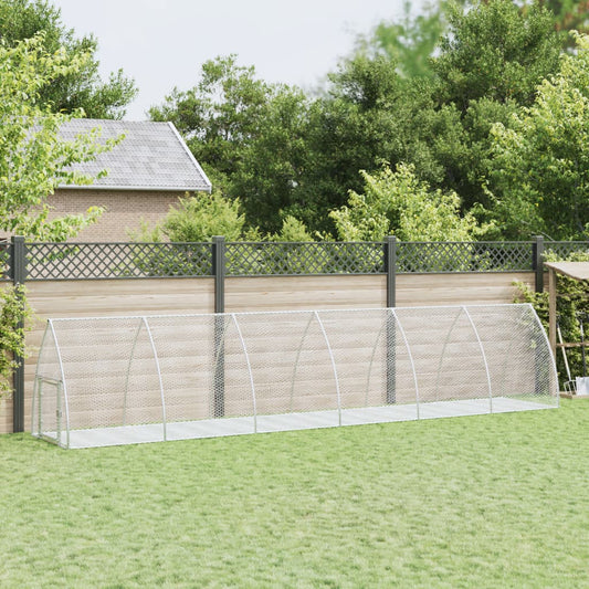 Rabbit Hutch Silver 600X105X120 Cm Galvanised Steel
