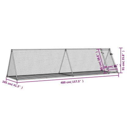 Rabbit Hutch Silver Galvanised Steel
