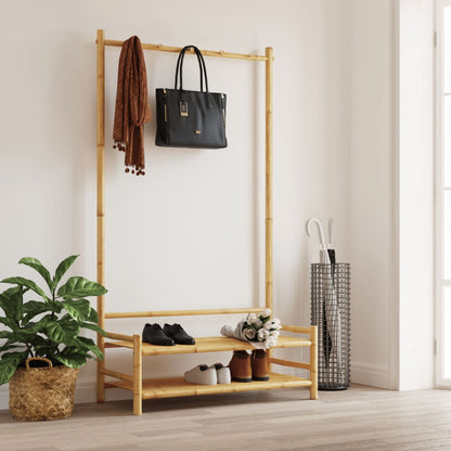 Clothes Rack With Shelves 103X40X183 Cm Bamboo