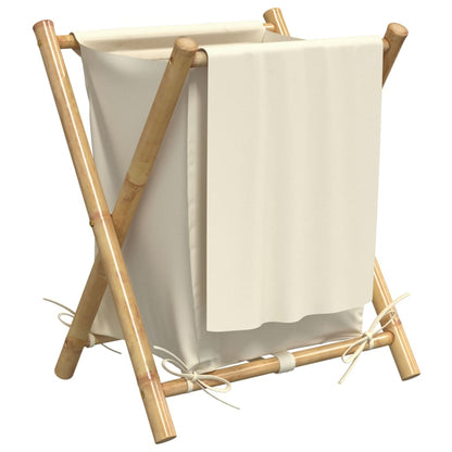 Laundry Basket Cream White Bamboo