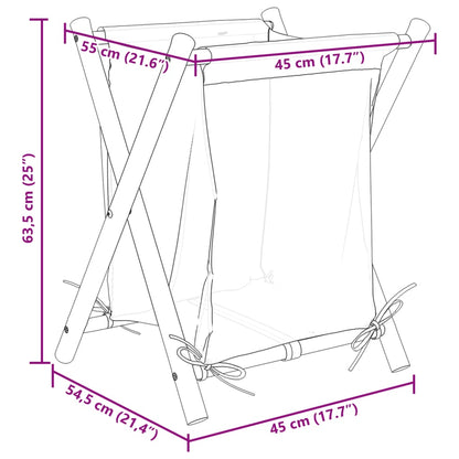 Laundry Basket Cream White Bamboo