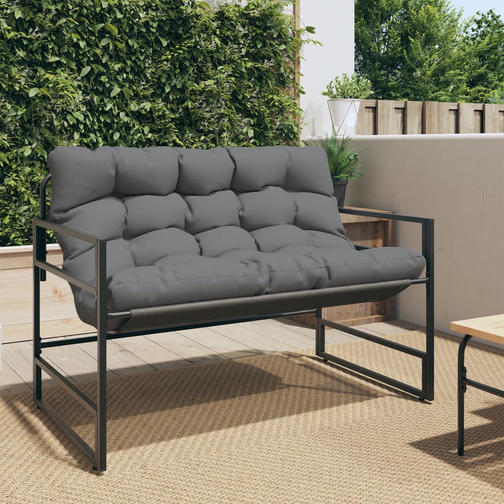 Garden Bench With Cushion 113 Cm Steel