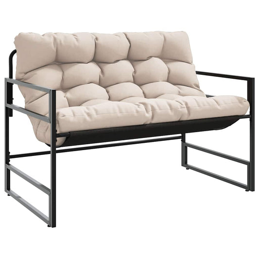 Garden Bench With Cushion 113 Cm Steel