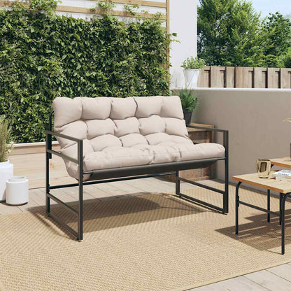 Garden Bench With Cushion 113 Cm Steel