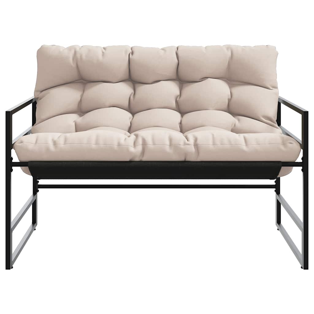 Garden Bench With Cushion 113 Cm Steel