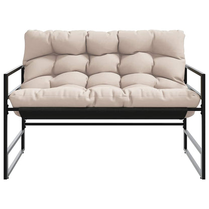 Garden Bench With Cushion 113 Cm Steel