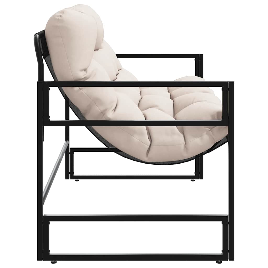 Garden Bench With Cushion 113 Cm Steel