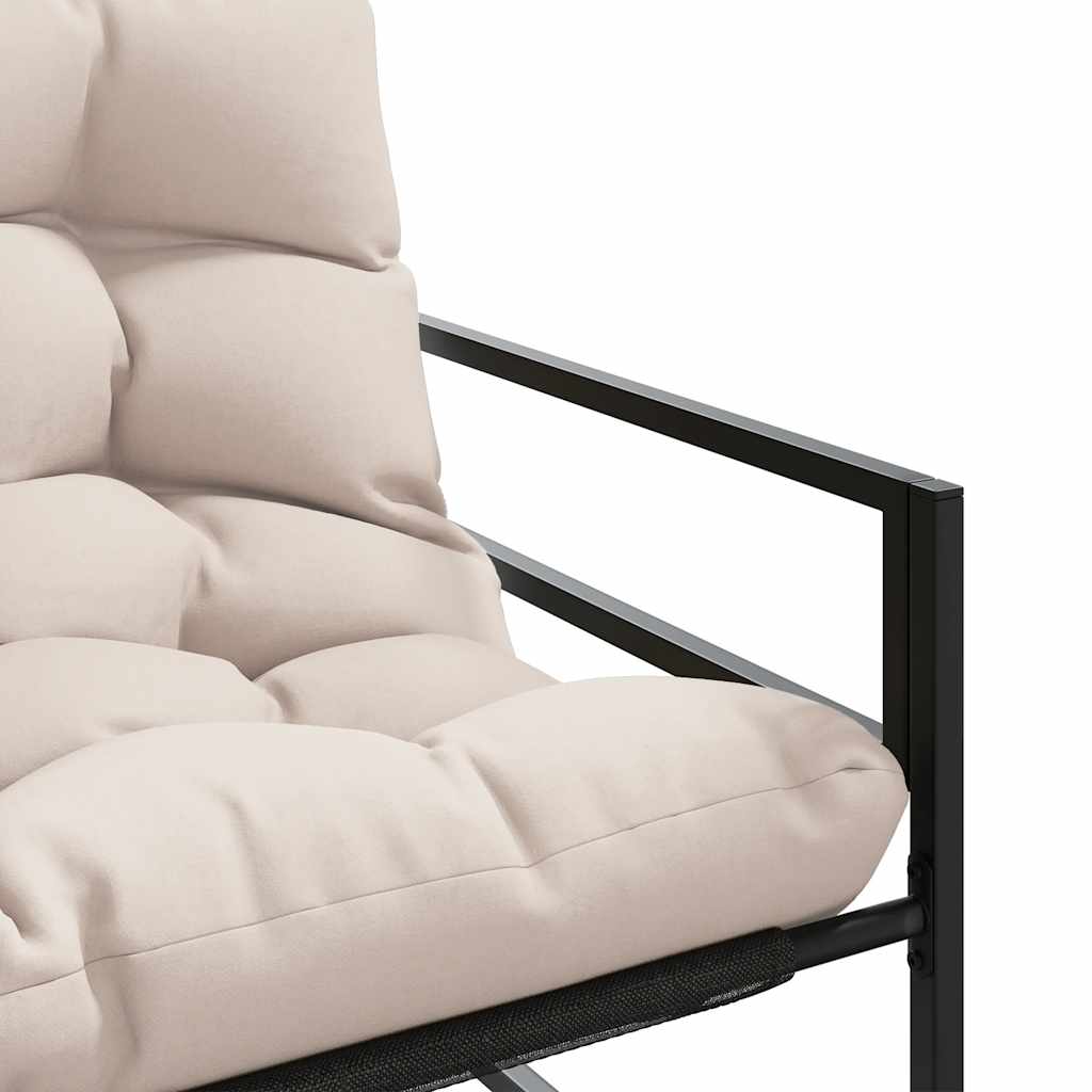 Garden Bench With Cushion 113 Cm Steel