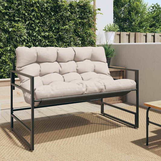 Garden Bench With Cushion 113 Cm Steel