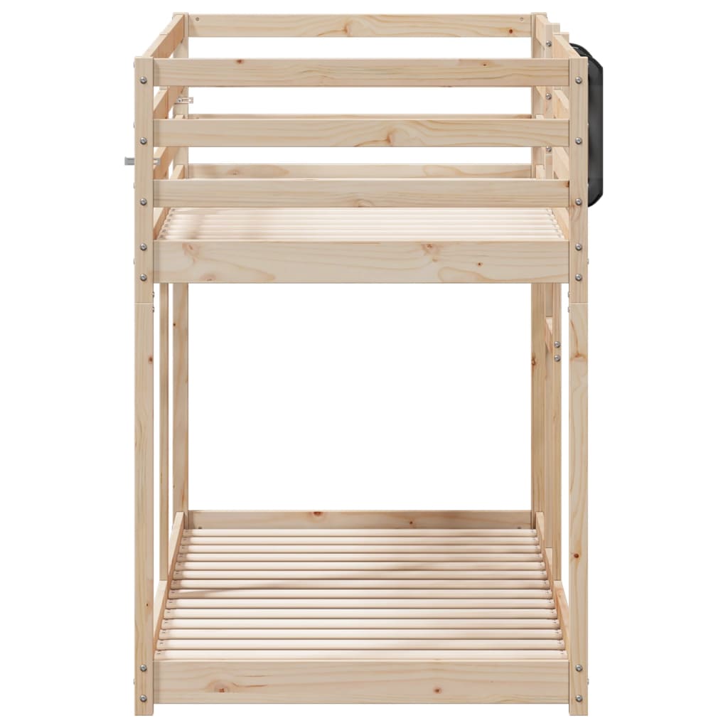Bunk Bed Without Mattress 92X187 Cm Single Solid Wood Pine