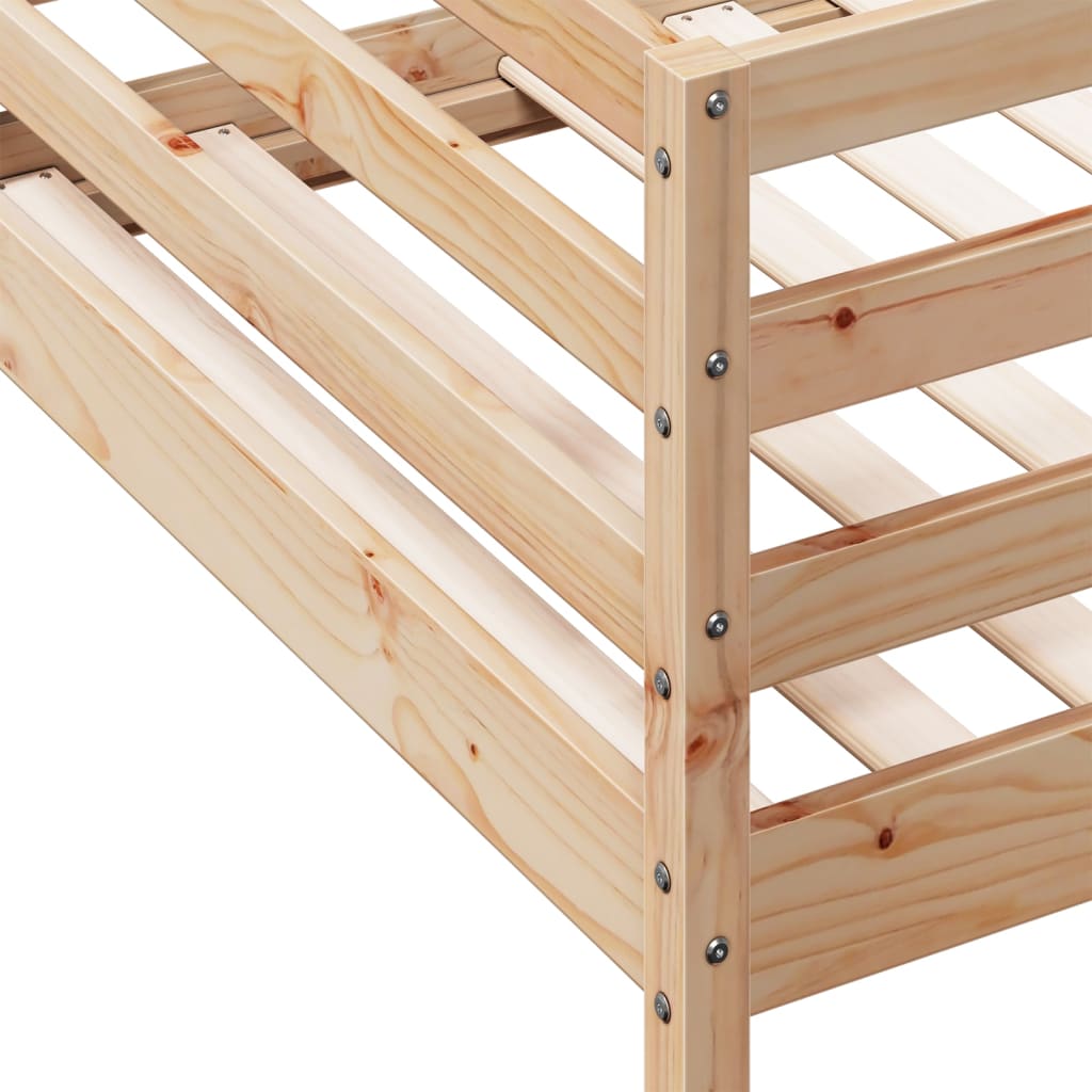 Bunk Bed Without Mattress 92X187 Cm Single Solid Wood Pine