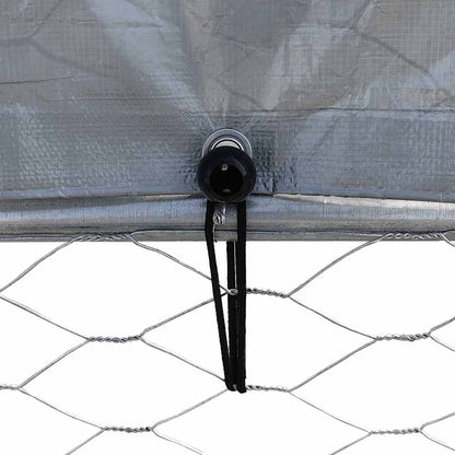 Dog Cage With Roof And Door Silver Galvanised Steel