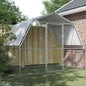 Chicken Cage With Roof And Door Silver Galvanised Steel