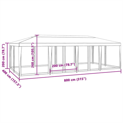 Party Tent With 12 Mesh Sidewalls Hdpe