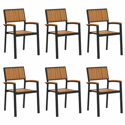 Garden Chair 6 Pcs Brown 56 X 57 X 87Cm Solid Acacia Wood
