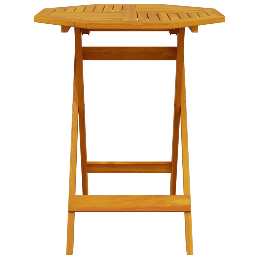 3 Piece Folding Bistro Set Solid Wood Acacia With Armrests
