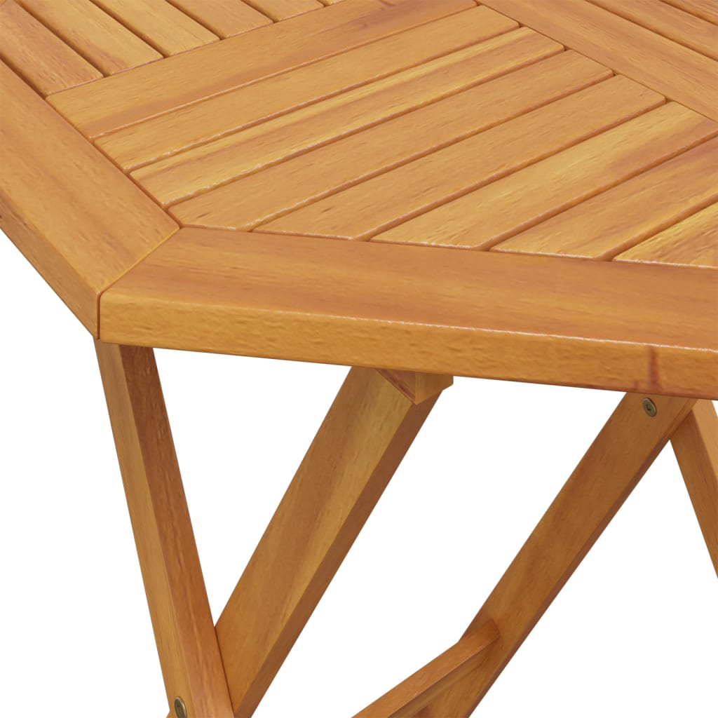 3 Piece Folding Bistro Set Solid Wood Acacia With Armrests