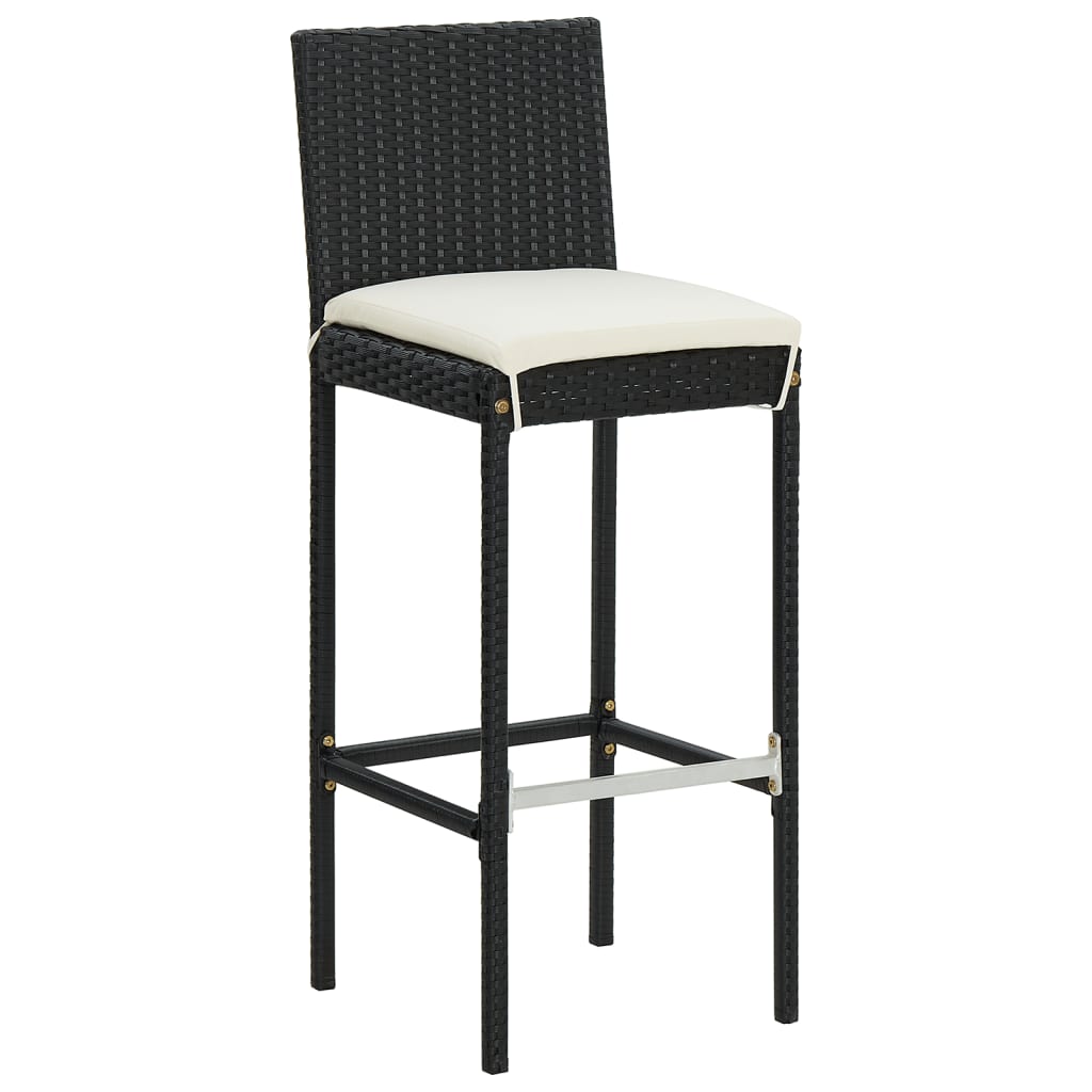 3 Piece Garden Bar Set Solid Wood Acacia And Poly Rattan