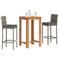 3 Piece Garden Bar Set Solid Wood Acacia And Poly Rattan