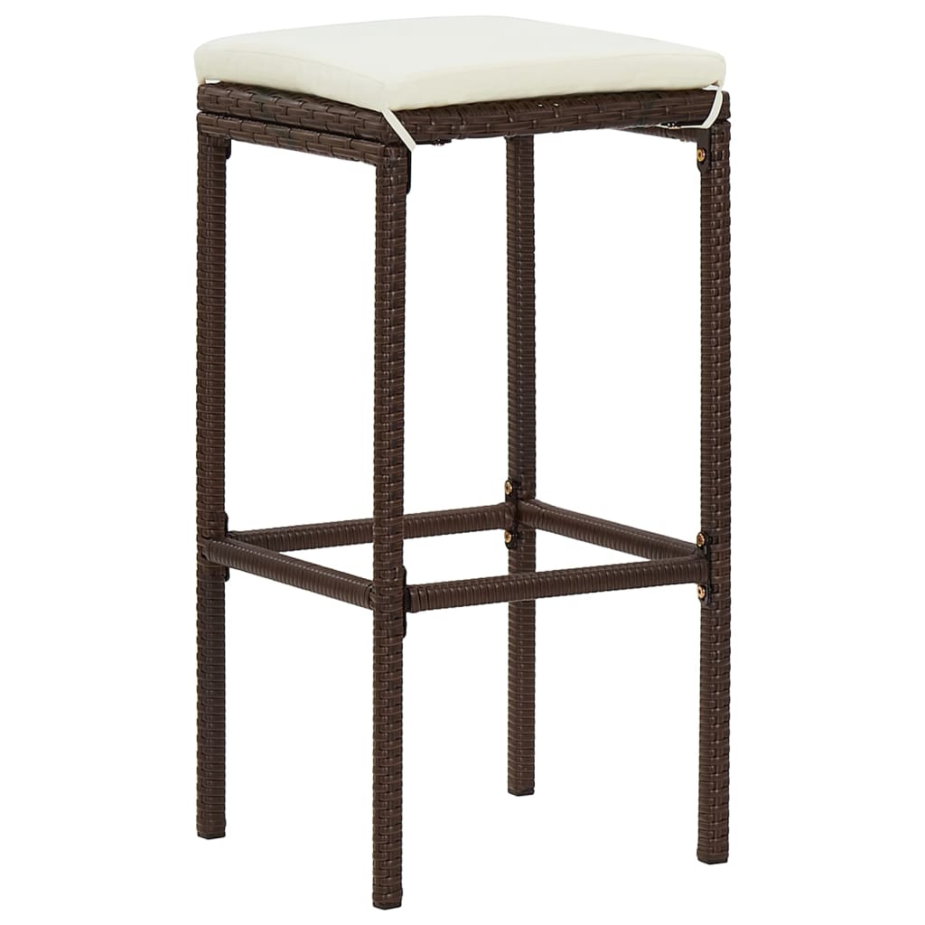 3 Piece Garden Bar Set Solid Wood Acacia And Poly Rattan