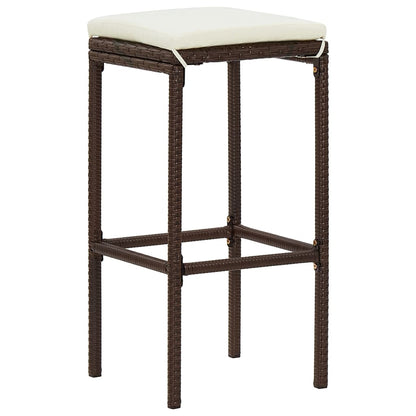 3 Piece Garden Bar Set Solid Wood Acacia And Poly Rattan