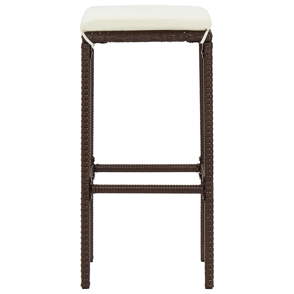 3 Piece Garden Bar Set Solid Wood Acacia And Poly Rattan