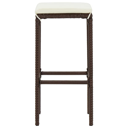 3 Piece Garden Bar Set Solid Wood Acacia And Poly Rattan