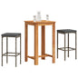 3 Piece Garden Bar Set Solid Wood Acacia And Poly Rattan