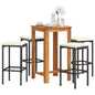 3 Piece Garden Bar Set Solid Wood Acacia And Poly Rattan