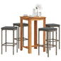 3 Piece Garden Bar Set Solid Wood Acacia And Poly Rattan